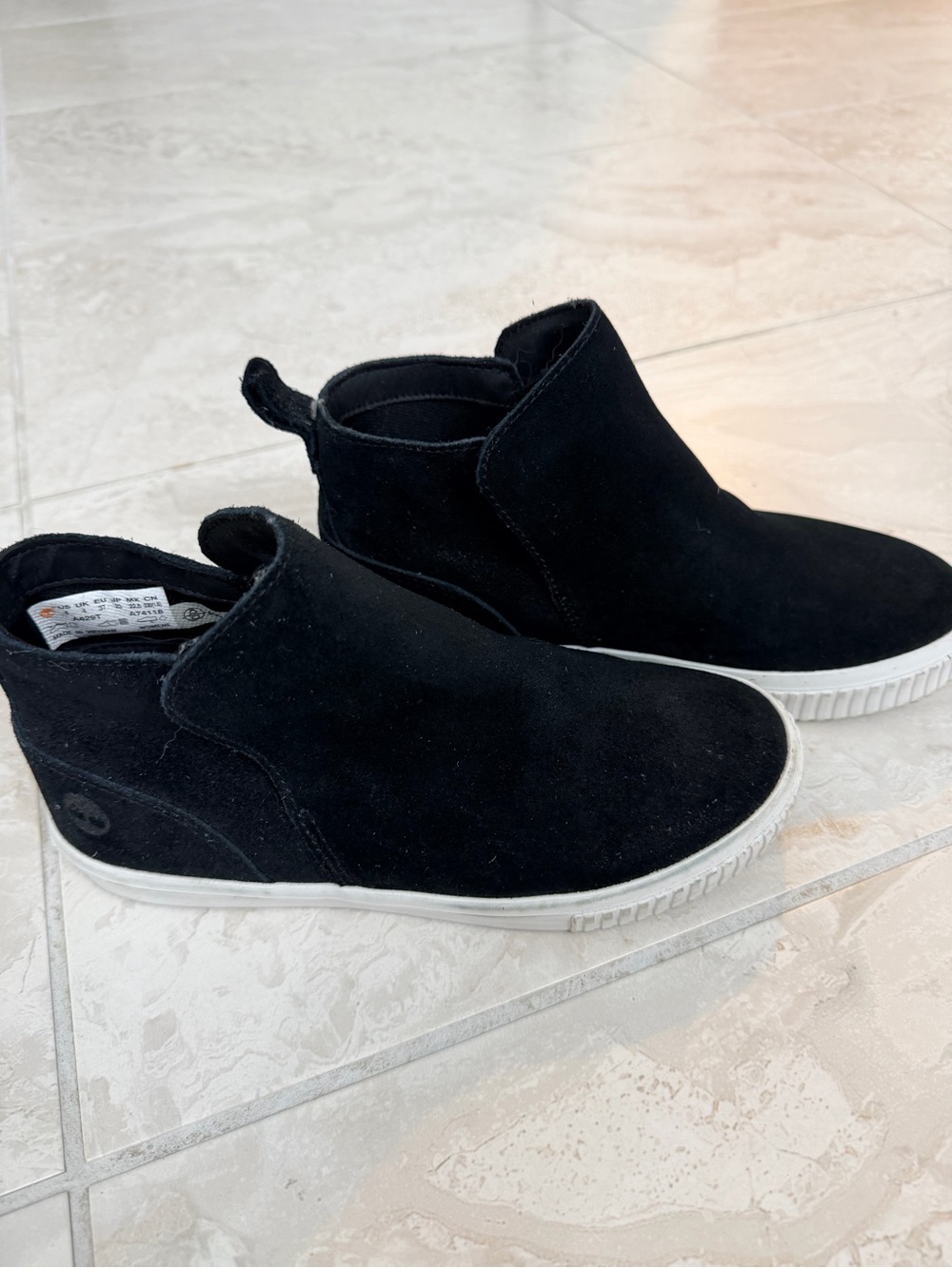 Women’s Timberland Black Suede Slip-On High-Top Sneakers